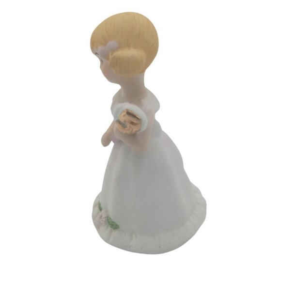 Growing Up Birthday Girls 5 Enesco 3.75" Celebration Blond Hair Blue Dress 1981 - Picture 5 of 16